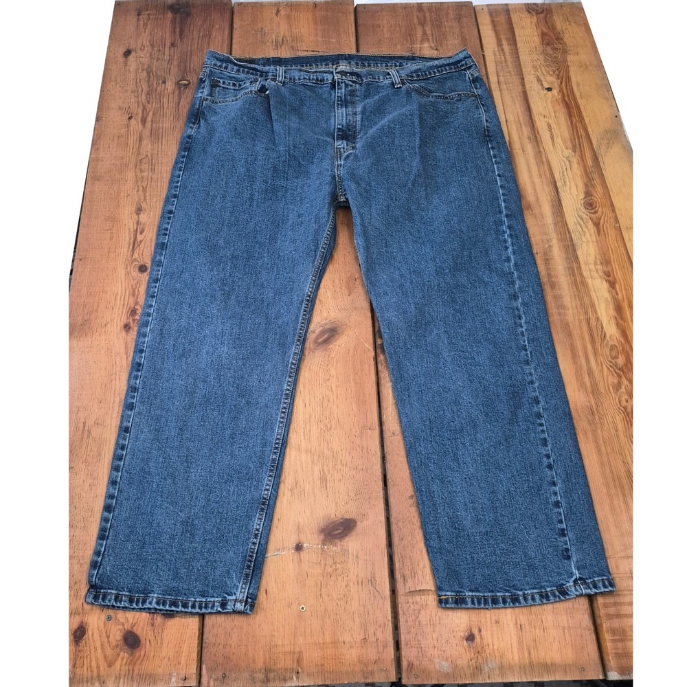 Levis 505 Regular Fit Straight Leg Jeans Medium Wash Blue W44 L30 Men's